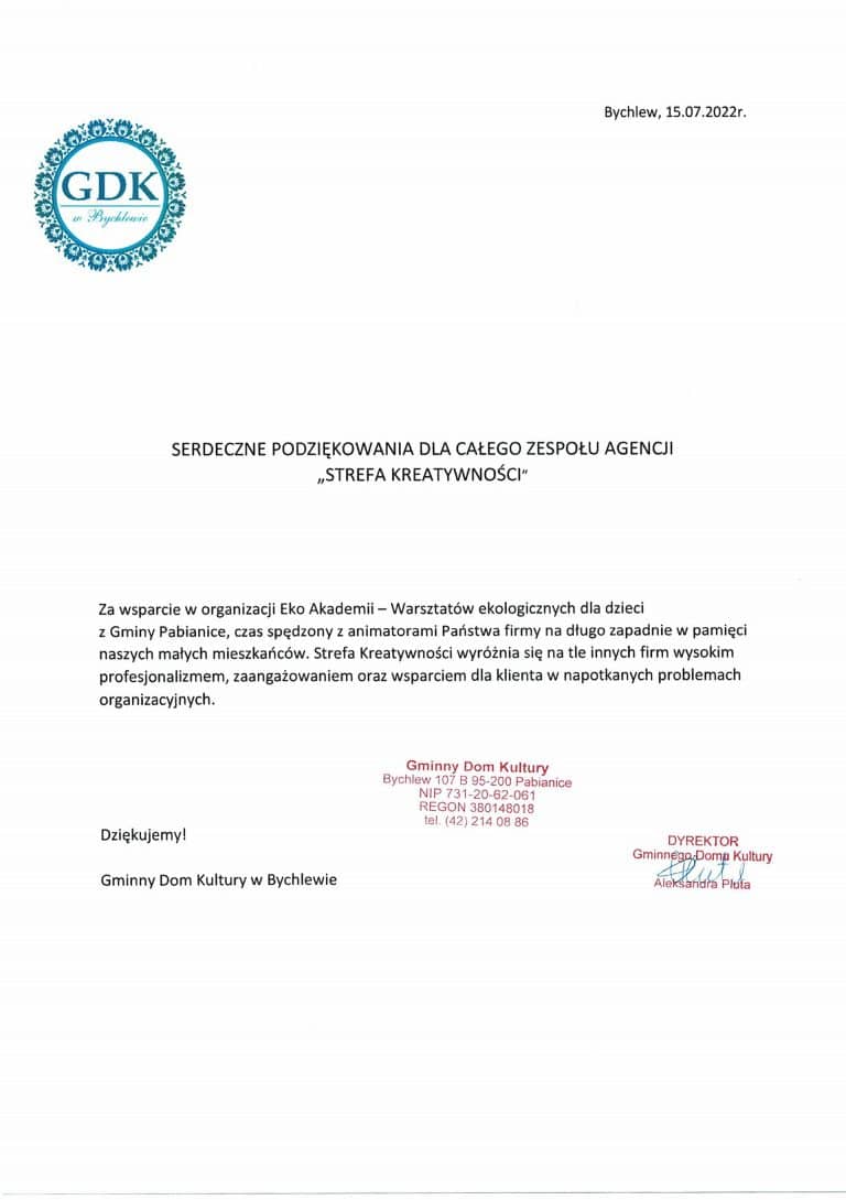 List referencyjny GDK